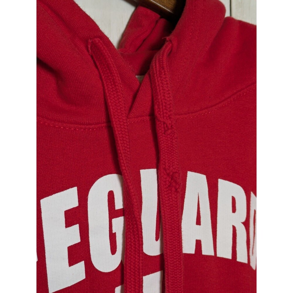 Red Lifeguard Hoodie Surf Style Ft Walton Beach Florida Sweatshirt Size L - Picture 5 of 8